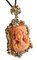 Engraved Orange Coral Pendant in Gold and Silver 2