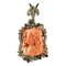 Engraved Orange Coral Pendant in Gold and Silver 1