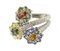 Flowers Ring in White Gold with Sapphires Tanzanite and Diamonds 6