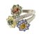 Flowers Ring in White Gold with Sapphires Tanzanite and Diamonds, Image 6