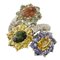 Flowers Ring in White Gold with Sapphires Tanzanite and Diamonds 1