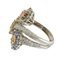 Flowers Ring in White Gold with Sapphires Tanzanite and Diamonds 5