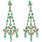 Chandelier Earrings in 14K White Gold with Diamonds and Emeralds 1