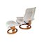 Norwegian Leather Stressless Recliner and Footstool from Ekornes, Set of 2, Image 1