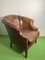 Fauteuil Chesterfield Haut en Cuir Couleur Cognac, 1970 3