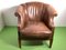 High Chesterfield Armchair in Cognac Colored Leather, 1970 1