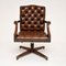 Georgian Style Leather Swivel Desk Chair 2