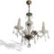 Classical 3-Branch Chandelier in Semi-Frosted Cut Crystal Glass, 1950s 1