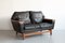 Compact Danish Sofa in Black Leather, Mid-20th Century 2