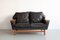 Compact Danish Sofa in Black Leather, Mid-20th Century, Image 1