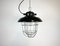 Industrial Black Enamel Factory Hanging Lamp from Elektrosvit, 1960s, Image 1