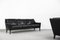 Scandinavian Mid-Century Modern Black Leather Living Room Set by Ulferts Tibro, 1960s, Set of 2 3