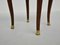 Italian Walnut Briar and Velvet Stools in the Style of Gio Ponti, Set of 2 5