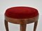 Italian Walnut Briar and Velvet Stools in the Style of Gio Ponti, Set of 2, Image 4