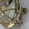 Cast Brass Circular Bulkhead Wall Light with Cage and Glass Shade by Daeyang, 1980s 5