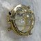 Cast Brass Circular Bulkhead Wall Light with Cage and Glass Shade by Daeyang, 1980s 7