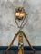 Spanish Brass Projector Floor Lamp on British Tripod by Mateo Miletich, 1980s, Image 7