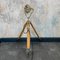 Spanish Brass Projector Floor Lamp on British Tripod by Mateo Miletich, 1980s, Image 1