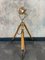 Spanish Brass Projector Floor Lamp on British Tripod by Mateo Miletich, 1980s, Image 2