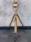 Spanish Brass Projector Floor Lamp on British Tripod by Mateo Miletich, 1980s, Image 4