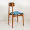 Scandinavian Teak and Velvet Chairs, 1950s, Set of 4, Image 4