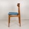 Scandinavian Teak and Velvet Chairs, 1950s, Set of 4, Image 7