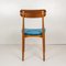 Chaises Scandinaves en Teck et Velours, 1950s, Set de 4 5