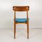 Scandinavian Teak and Velvet Chairs, 1950s, Set of 4, Image 5