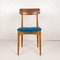 Scandinavian Teak and Velvet Chairs, 1950s, Set of 4 8