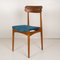 Scandinavian Teak and Velvet Chairs, 1950s, Set of 4, Image 2