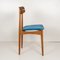 Scandinavian Teak and Velvet Chairs, 1950s, Set of 4 3