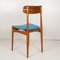 Scandinavian Teak and Velvet Chairs, 1950s, Set of 4, Image 6