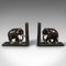 Small Victorian Anglo-Indian Ebony Elephant Bookends, 1890, Set of 2 2