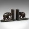 Kleine viktorianische anglo-indische Buchstützen aus Ebenholz in Elefanten-Optik, 1890, 2er Set 1