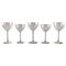 French Art Deco Wine Glasses in Clear Crystal Glass, Set of 5 1