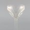 French Art Deco Wine Glasses in Clear Crystal Glass, Set of 5 3