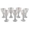 Art Deco French White Wine Glasses in Crystal Glass, Set of 7 1