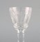 Copas de vino blancas Art Déco de cristal transparente. Juego de 3, Imagen 3