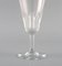 Art Deco French Champagne Flutes in Clear Crystal Glass, Set of 10 3