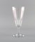 Art Deco French Champagne Flutes in Clear Crystal Glass, Set of 10 2