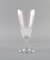 Französische Art Deco Champagnergläser aus klarem Kristallglas, 10er Set 2