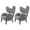 Grey Smoked Oak Raf Simons Vidar 3 My Own Chair Lounge Chair by Lassen, Set of 2 1