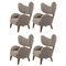 Beige Smoked Oak Raf Simons Vidar 3 My Own Chair Lounge Chair from by Lassen, Set of 4 1