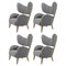 Grey Natural Oak Raf Simons Vidar 3 My Own Chair Lounge Chair from by Lassen, Set of 4 1