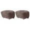 Sahara Smoked Oak Sheepskin the Tired Man Footstools from by Lassen, Set of 2 1