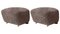 Sahara Smoked Oak Sheepskin the Tired Man Footstools from by Lassen, Set of 2, Image 2