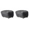 Anthracite Smoked Oak Sheepskin the Tired Man Footstools from by Lassen, Set of 2 1