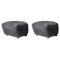 Anthracite Smoked Oak Sheepskin the Tired Man Footstools from by Lassen, Set of 2, Image 1