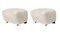 Moonlight Smoked Oak Sheepskin the Tired Man Footstools from by Lassen, Set of 2, Image 2