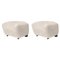 Moonlight Smoked Oak Sheepskin the Tired Man Footstools from by Lassen, Set of 2, Image 1
